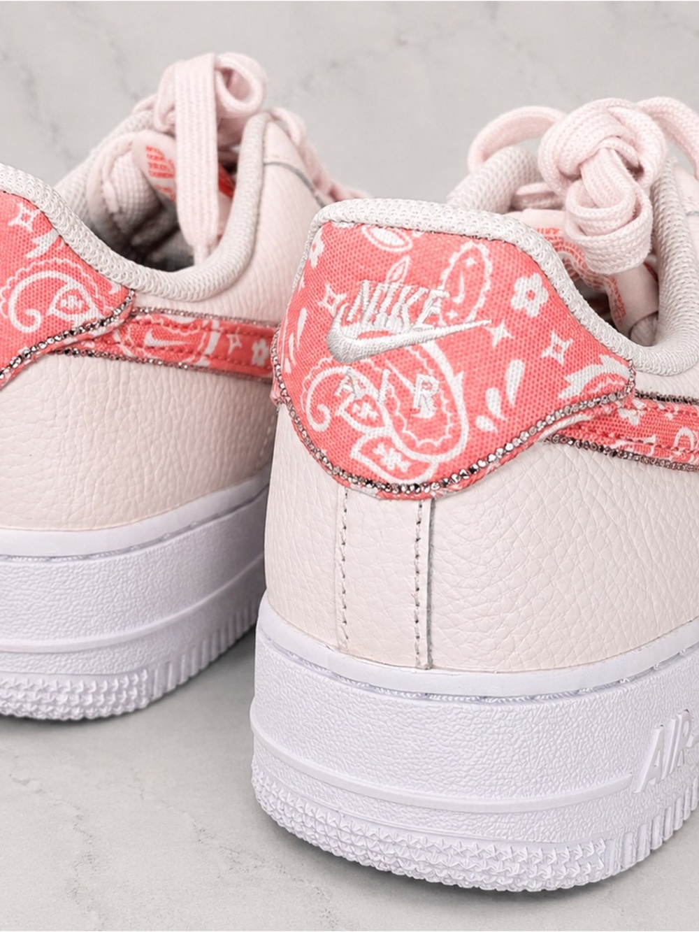Custom Nike Air Force 1 Pink Paisley Crystal Sneakers | Women’s 9.5 - Picture 10 of 10